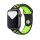 Szilikon Sport Apple Watch Szíj Fekete-Neonzöld, M/L, 42, 44, 45, 49mm