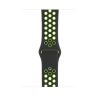 Szilikon Sport Apple Watch Szíj Fekete-Neonzöld, M/L, 42, 44, 45, 49mm