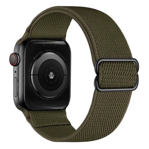 Rugalmas Szövet Apple Watch Szíj Khaki, 38, 40, 41mm