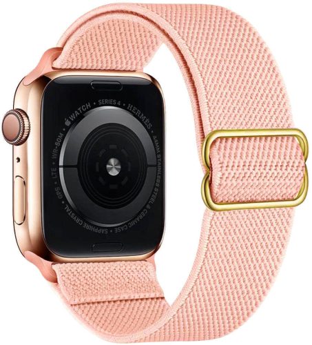 Rugalmas Szövet Apple Watch Szíj Halvány Pink, 38, 40, 41mm
