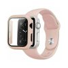 Szilikon Apple Watch Szíj és Tok (Azonos Színben) Pink Sand, M/L, 44mm
