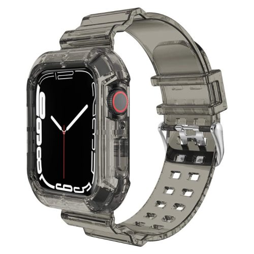 Átlátszó Szilikon Apple Watch Szíj és Tok Fekete, 38mm, 40mm, 41mm