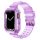 Átlátszó Szilikon Apple Watch Szíj és Tok Lila, 42mm, 44mm, 45mm