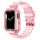 Átlátszó Szilikon Apple Watch Szíj és Tok Rózsaszín, 42mm, 44mm, 45mm