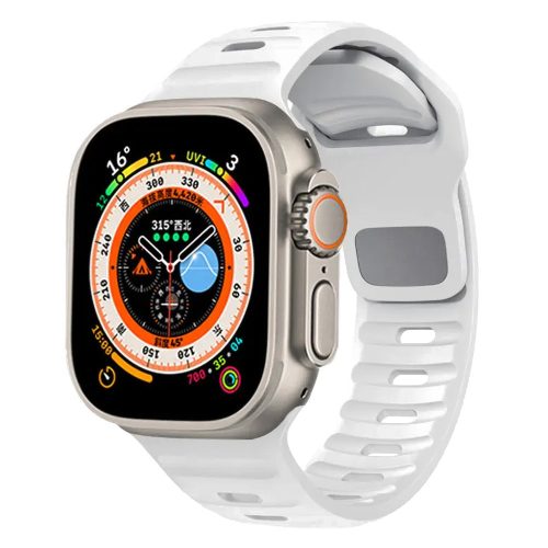 TrailBlazer Szilikon Apple Watch Szíj Fehér, 42, 44, 45, 49mm