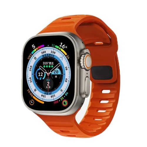 TrailBlazer Szilikon Apple Watch Szíj Narancssárga, 42, 44, 45, 49mm