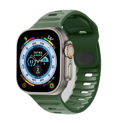 TrailBlazer Szilikon Apple Watch Szíj Zöld, 42, 44, 45, 49mm
